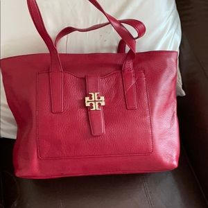 Red Tory Burch Tote Bag